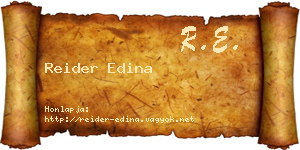 Reider Edina névjegykártya